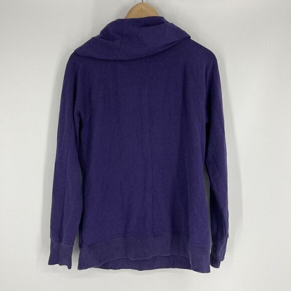 LL Bean Sweatshirt Size Medium Petite Womens Purple Cozy Pullover Cowl Neck Top - Picture 5 of 5